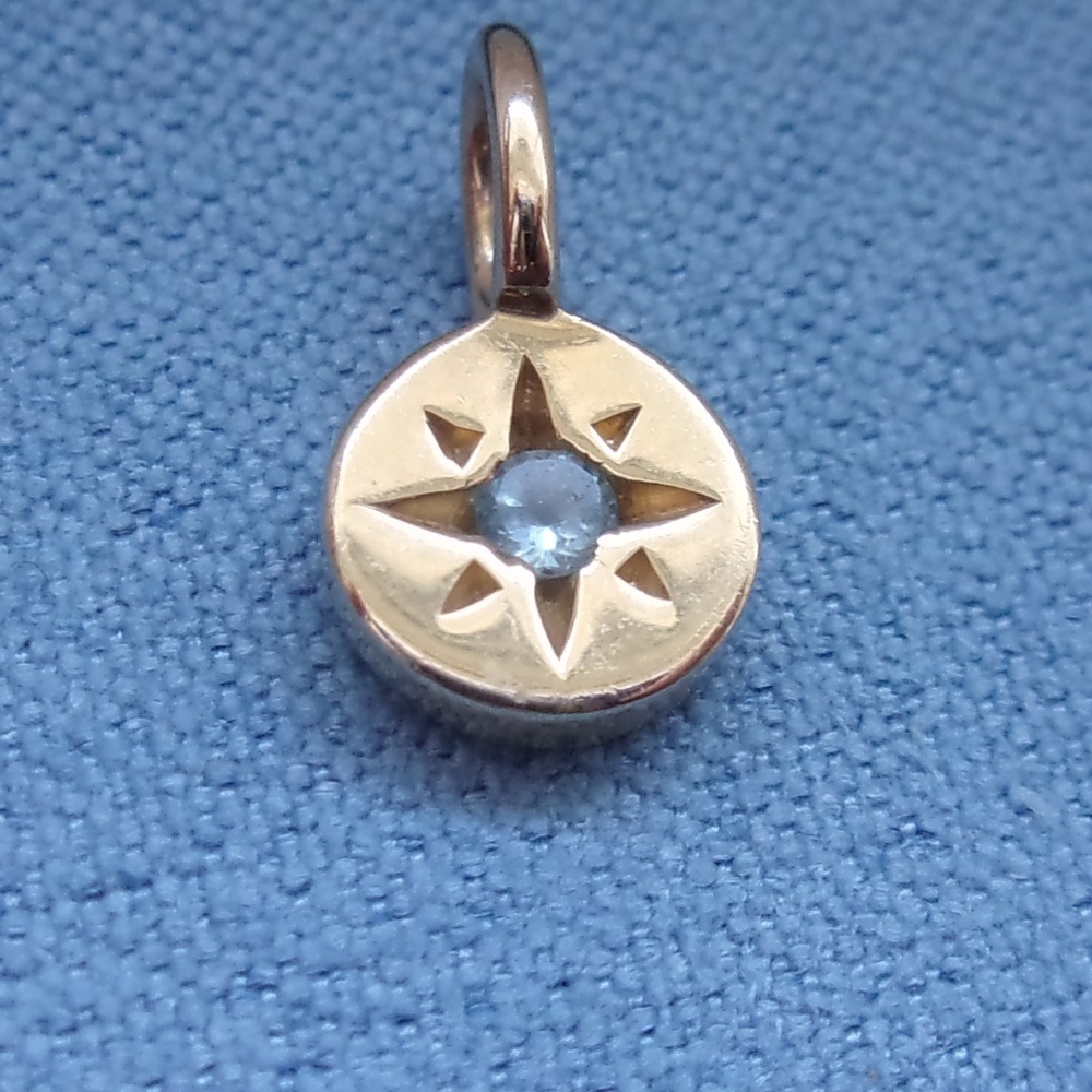 Ariel Gordon Astral Starburst Birthstone Aquamarine 14KT Gold Charm Pendant
